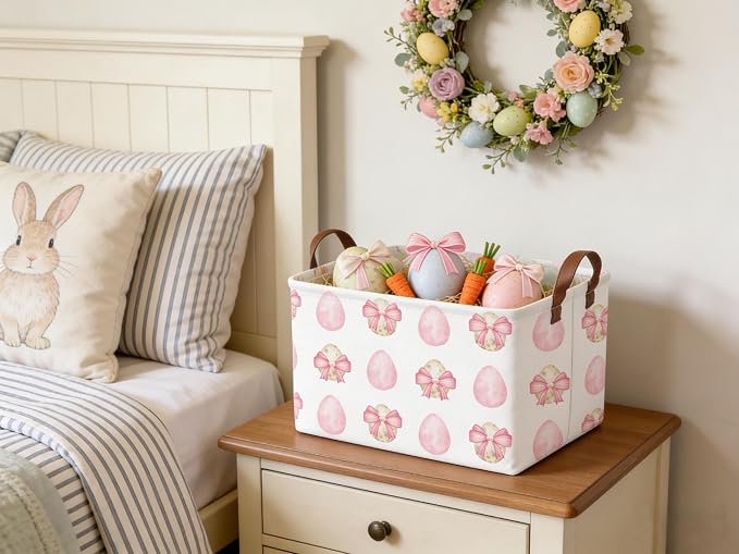 Rectangular Bow Easter basket, Easter basket empty, Storage Basket - Image 5
