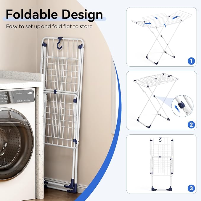 APEXCHASER Clothes Drying Rack, Metal Drying Rack Clothing, Laundry Rack - Image 4