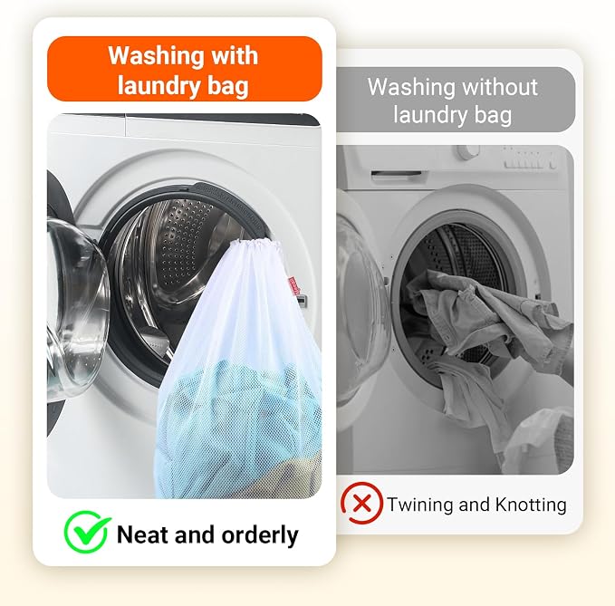 2 Pack Extra Large Mesh Laundry Bags Heavy Duty Mesh Wash Bags - Image 5