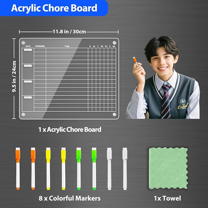 PigPotParty Acrylic Magnetic Monthly Chore Chart - Image 9