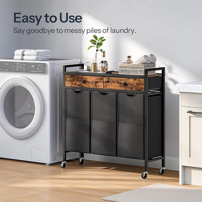 HOOBRO Laundry Sorter 3 Section, 130L Laundry Hamper - Image 3