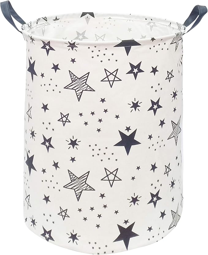 KUNRO Round Laundry Gift Basket Storage Hamper, Clothes Storage Organizer Bins by KUNRO