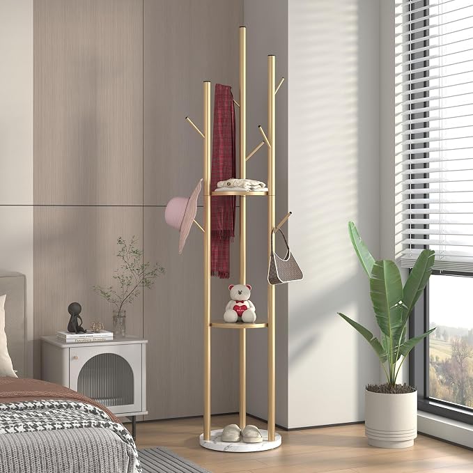 TIEOU Metal Coat Rack, Coat Tree - Image 2