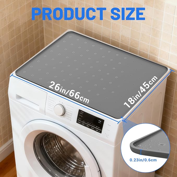 1 Pack 26" x 18" Washer and Dryer Topper, Silicone Washer Dryer Countertop - Image 2