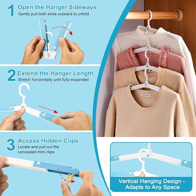 Foldable Travel Hangers for Cruise, 6 Pack Portable Collapsible Hangers - Image 6