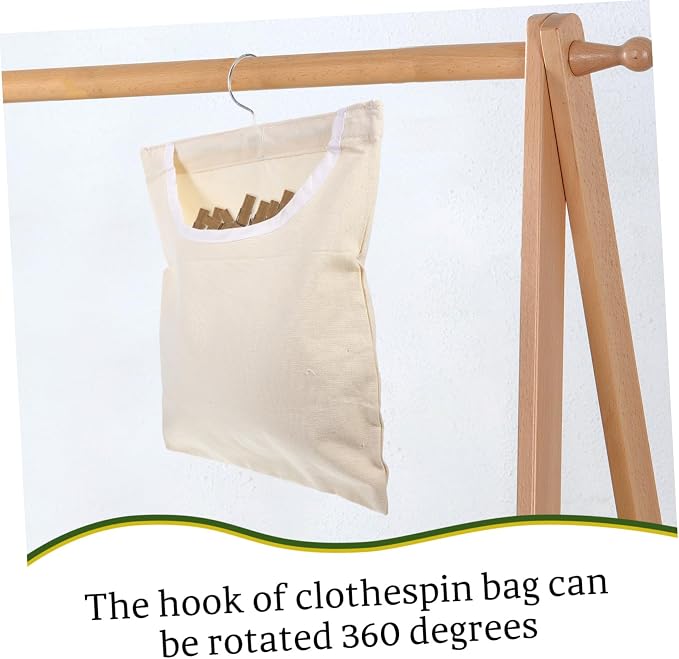 Clothespin Organizer Laundry Bag U-shaped Opening Strong Steel Hook Home Storage - Image 6