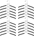 QWORK 4 Pack Clothes Hangers Space Saving, 5 in 1 Multi Layer Metal Hanger Racks by QWORK