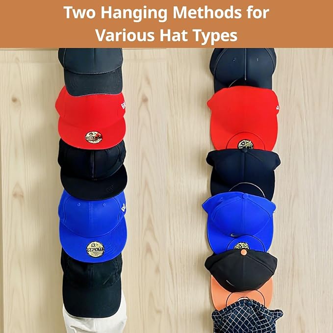 LINFIDITE 10 Pack Hat Rack Hanger Holder Organizer Closet Hanging Baseball Cap - Image 8