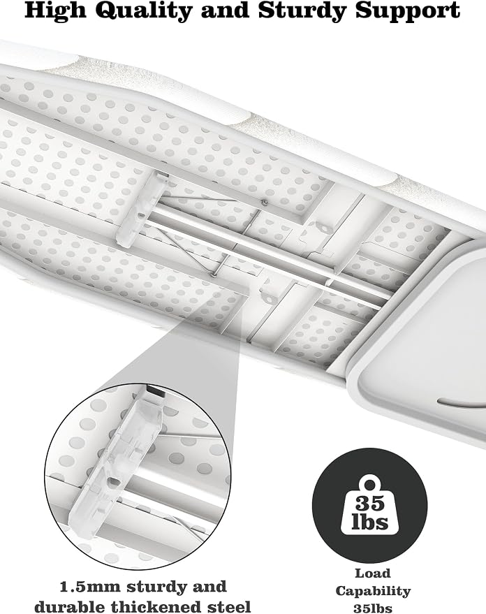 uyoyous Heavy Duty Ironing Board Wall Mounted 37.8x11.8 Inch, Foldable - Image 5