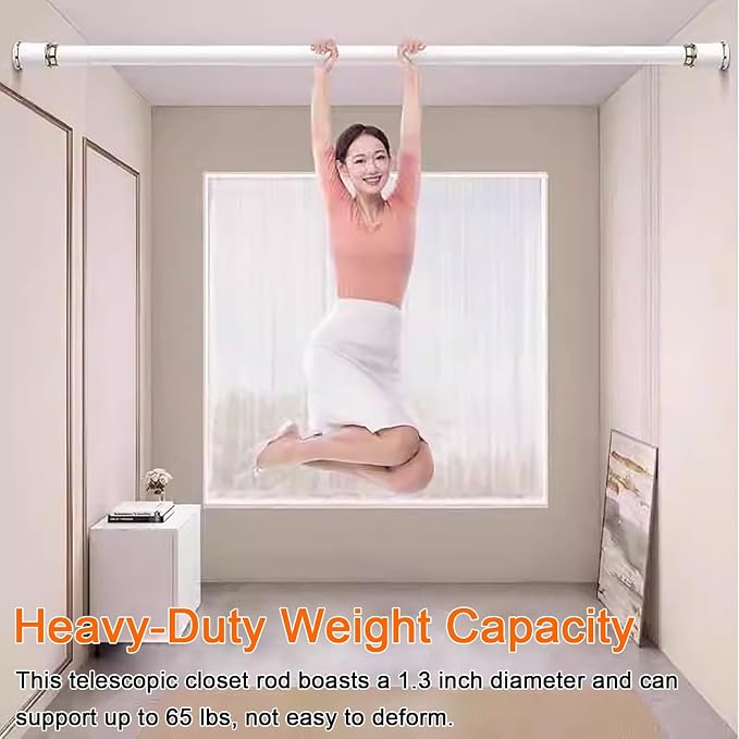 ZIMGOD Closet Rod Heavy Duty Clothes Hanging Bar - Image 3