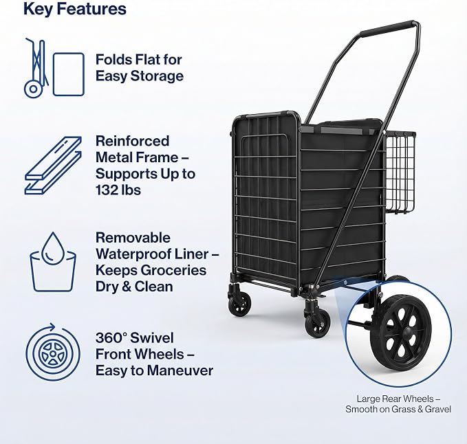 Zagtag® Folding Shopping Cart - Image 2
