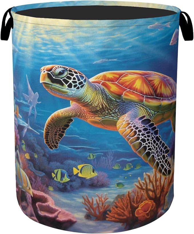Sea Turtle Large Clothes Hamper Bag by Gearsly