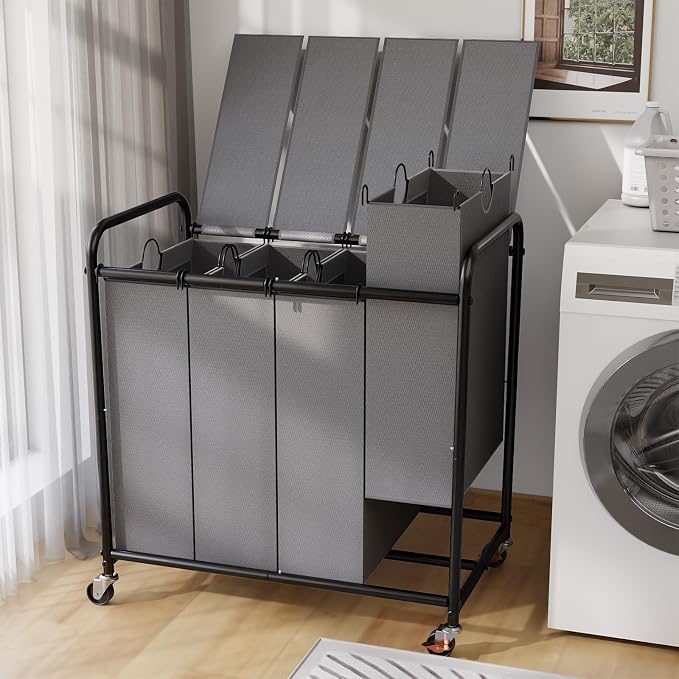 4-Compartment Laundry Cart by YKDIRECT