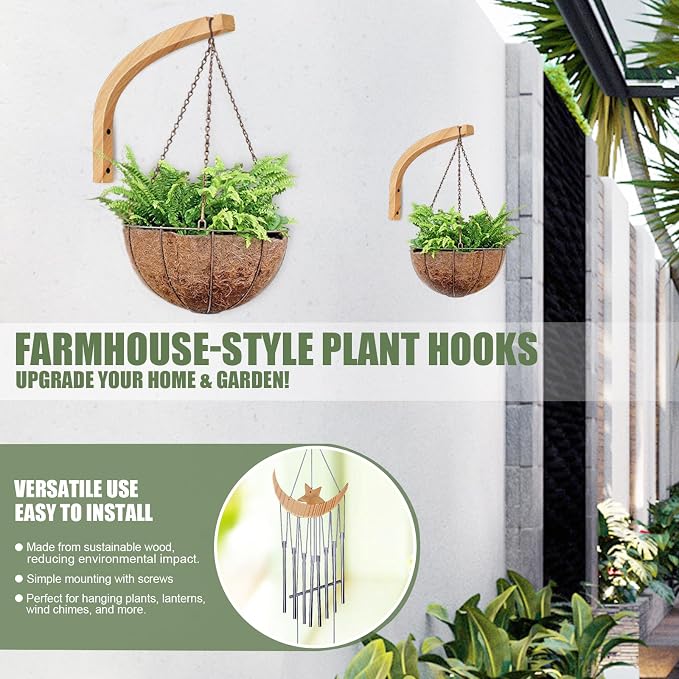 Wooden Plant Hanger, Plant Hooks - Image 4