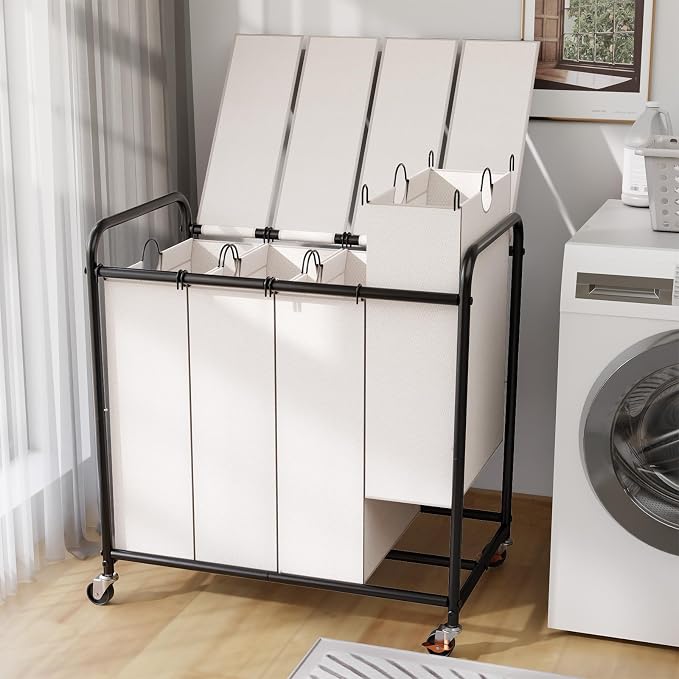4-Compartment Laundry Cart by YKDIRECT