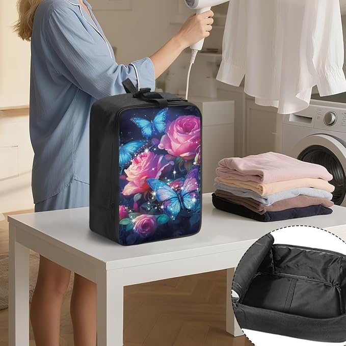 Steamer Carrying Case Butterfly Rose Lightweight Zippered Organizer - Image 3