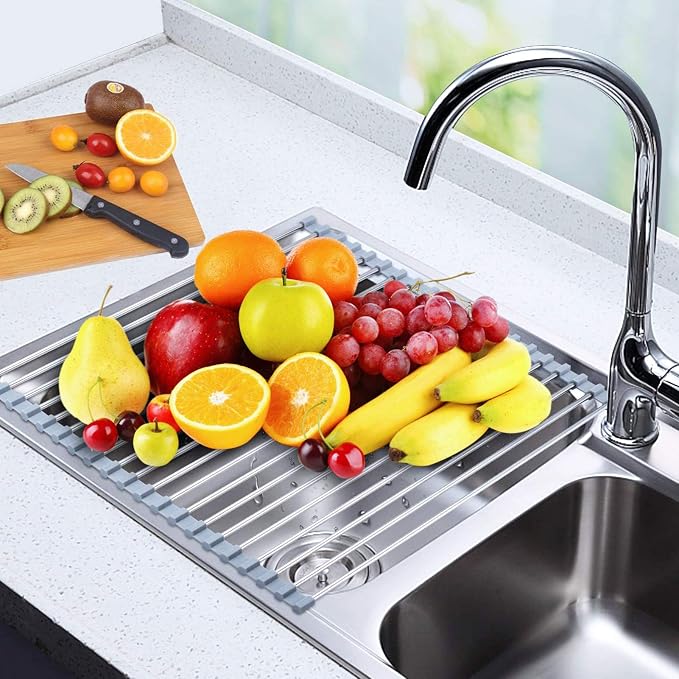 Searik Dish Drying Rack Roll Up Sink Drying Rack, Over The Sink Dish Rack - Image 6