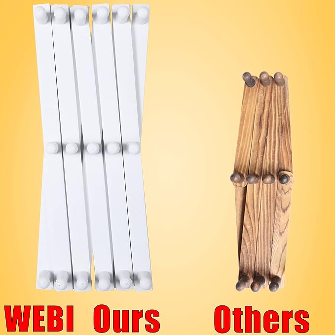 WEBI Accordion Wall Hanger, Expandable Wooden Hat Rack - Image 2