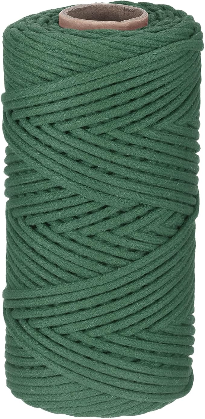 Rebower Macrame Cord 4mm x 109 Yard, Natural Cotton Macrame Rope Twisted by Rebower