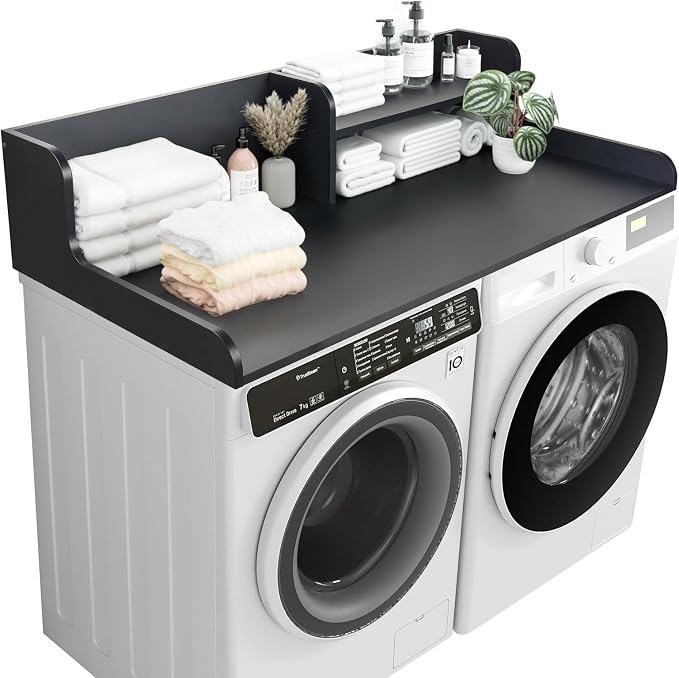 Kaboon Washer Dryer Countertop 2 Tier 54 inches Wide, Laundry Shelf Topper by Kaboon