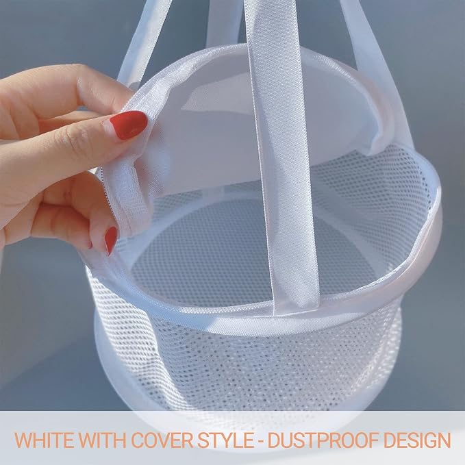 Makeup Brush Dryer 2PCS Hanging Mesh Rack Basket 8.9 inch - Image 7