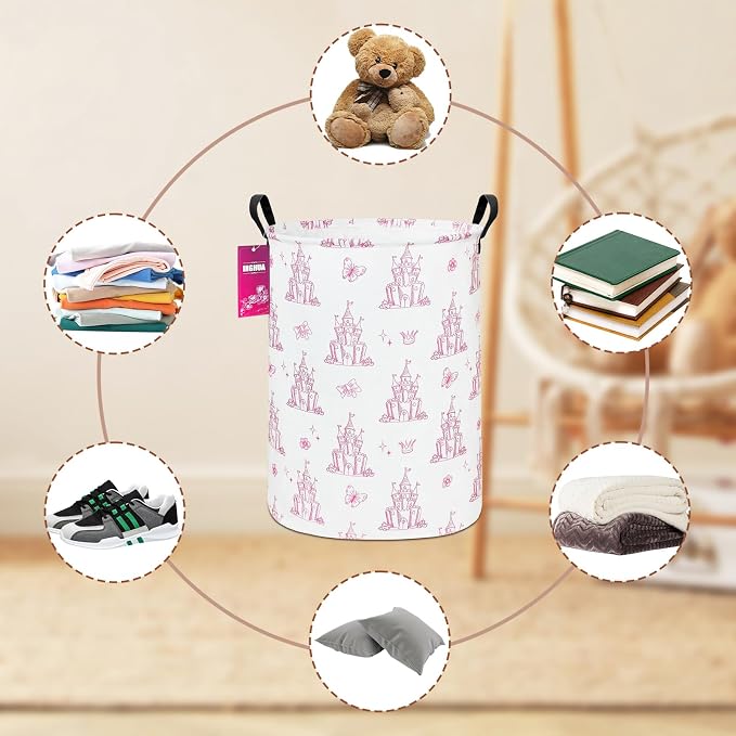 Laundry Hamper Large Canvas Fabric Lightweight Storage Basket/Toy - Image 5