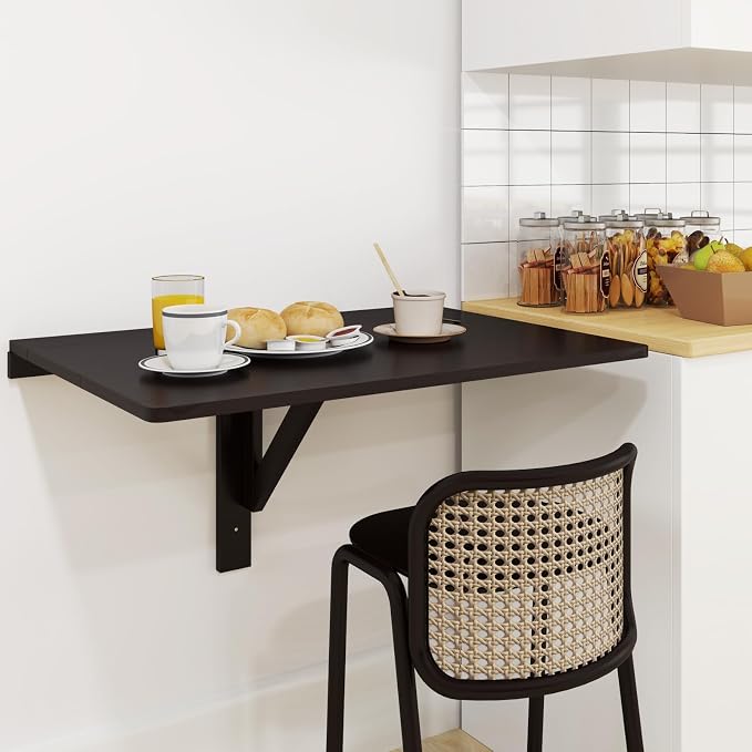 Wall Mounted Folding Desk, Fold Down Drop Leaf Table, Wood Laundry Floating Desk - Image 9