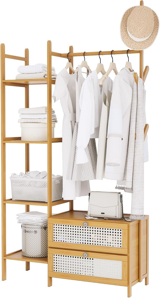 Bamboo Clothes Rack, Garment Rack - Image 9