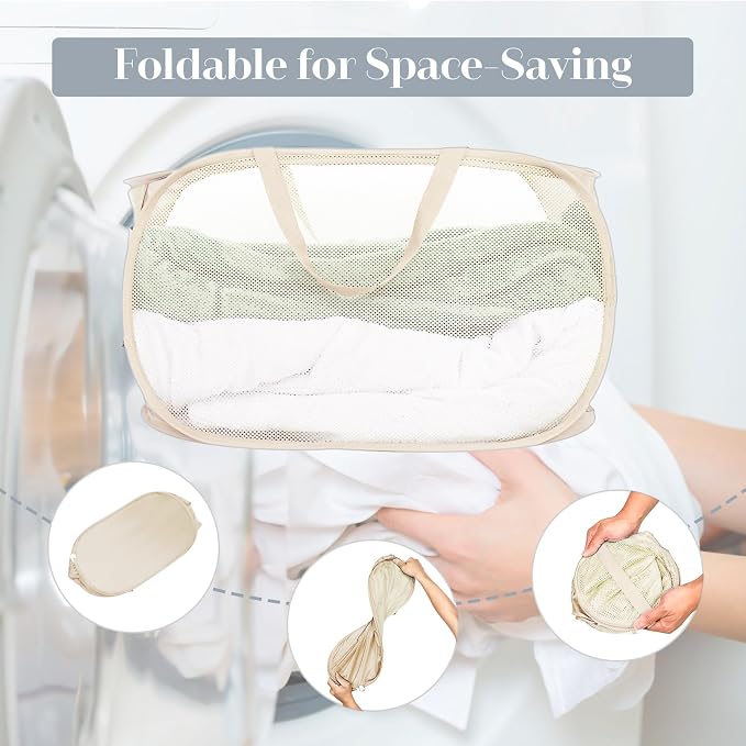 4 Pcs Durable Collapsible Laundry Baskets, Foldable Laundry Basket Large Opening - Image 7