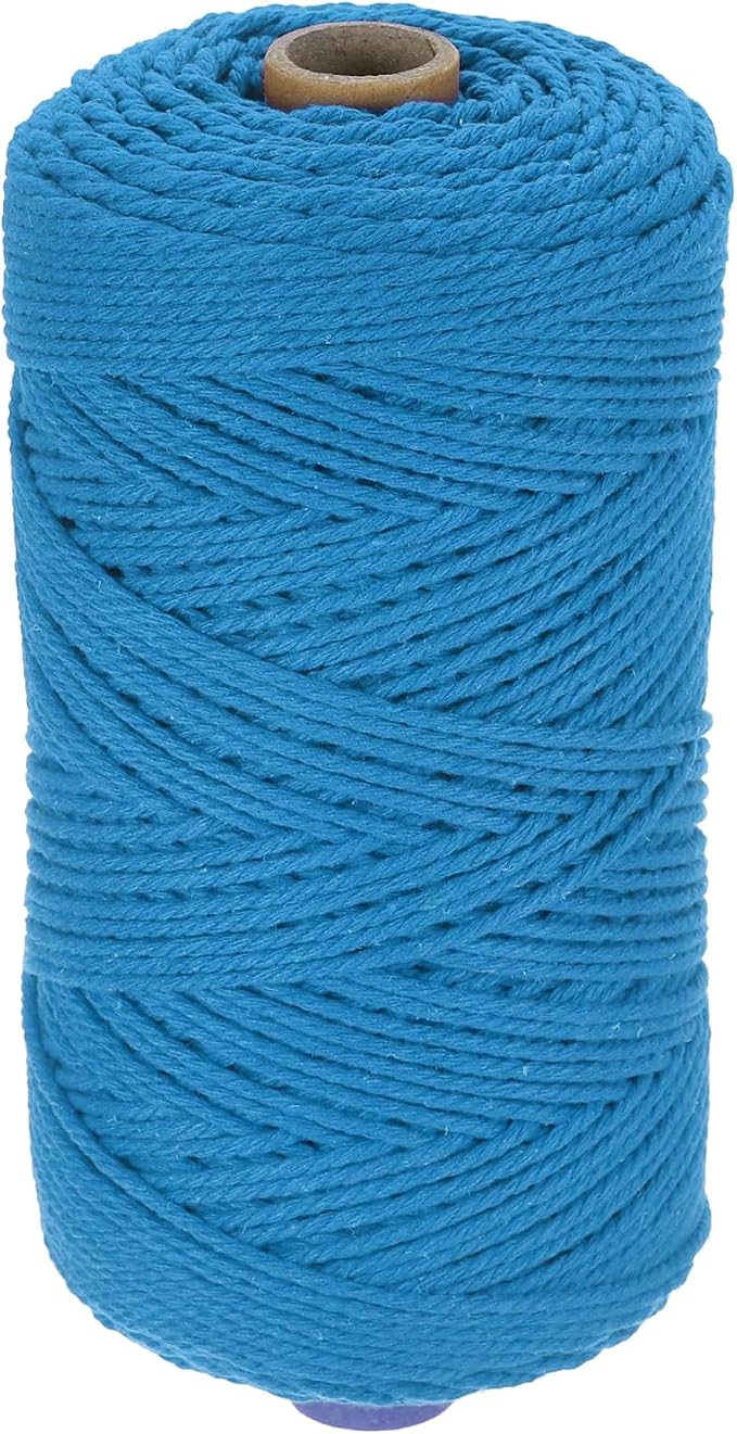 HARFINGTON Natural Macrame Cord 2mm x 220 Yards 3 Strand Twisted Cotton Macrame by HARFINGTON