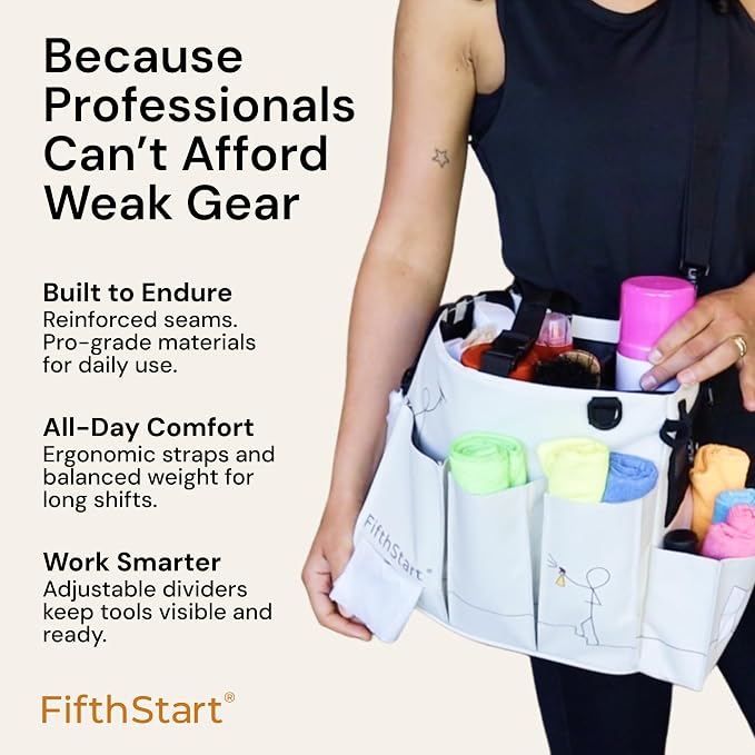 FifthStart Multiuse Cleaning Caddy w/Waist & Shoulder Strap - Image 8