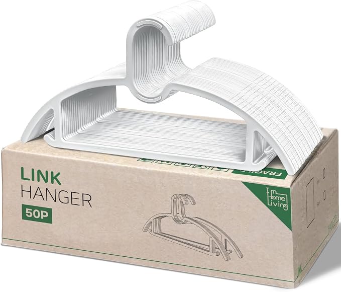 15" Compact Slim & Slimlink Interlocking Clothes Hangers, Space-Saving by IMHOMELIVING