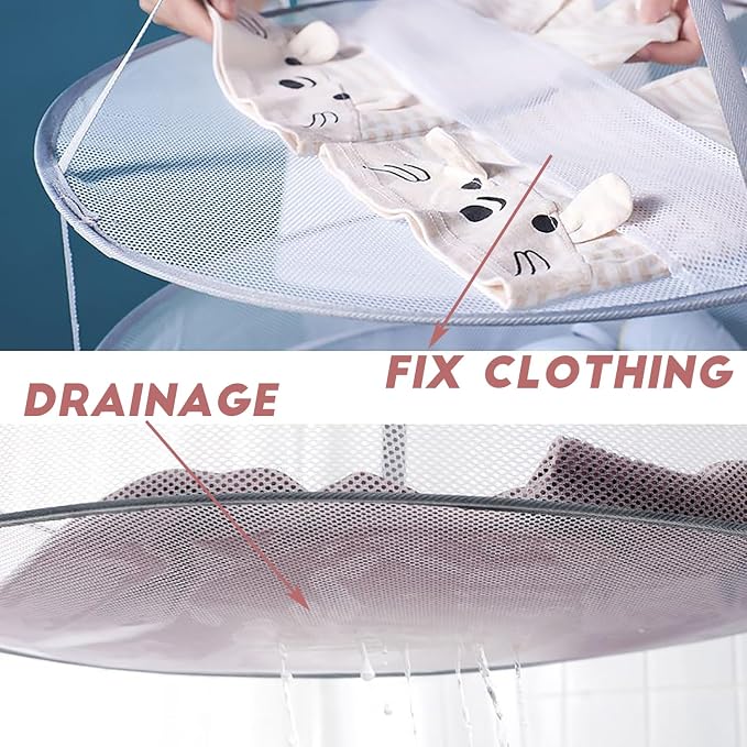 Funvalley Surperfect Foldable Hanging Mesh Dryer 2 Pack, Sweater Drying Rack - Image 4