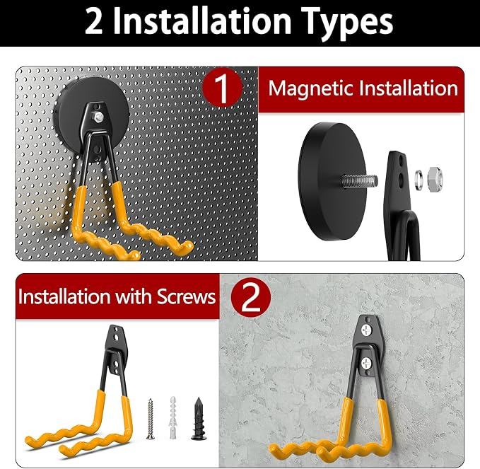 3-H Hook Magnets Heavy Duty 2 Large, 2 Small, J Shape Strong Magnetic Hooks - Image 6