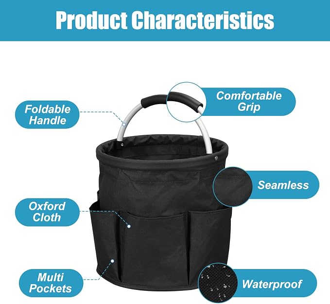 17L Cleaning Caddy with Handle, 4.5 Gallon Cleaning Supply Caddy Foldable - Image 3