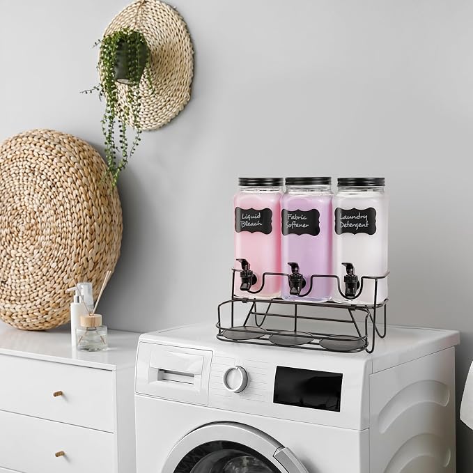 3 Sets 2.2L Liquid Laundry Detergent Dispenser, Glass Laundry Soap Dispenser - Image 6