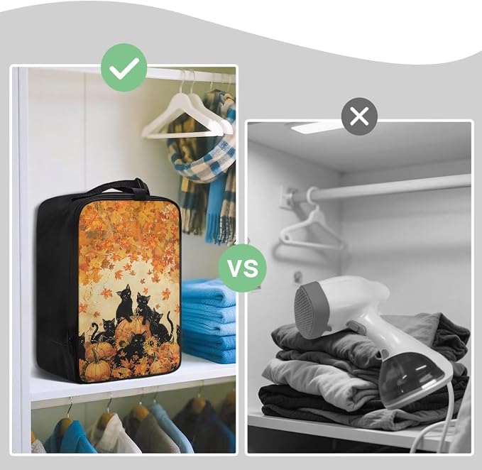 Fall Black Cat Travel Steamer Storage Bag Portable Garment Steamer Case - Image 4