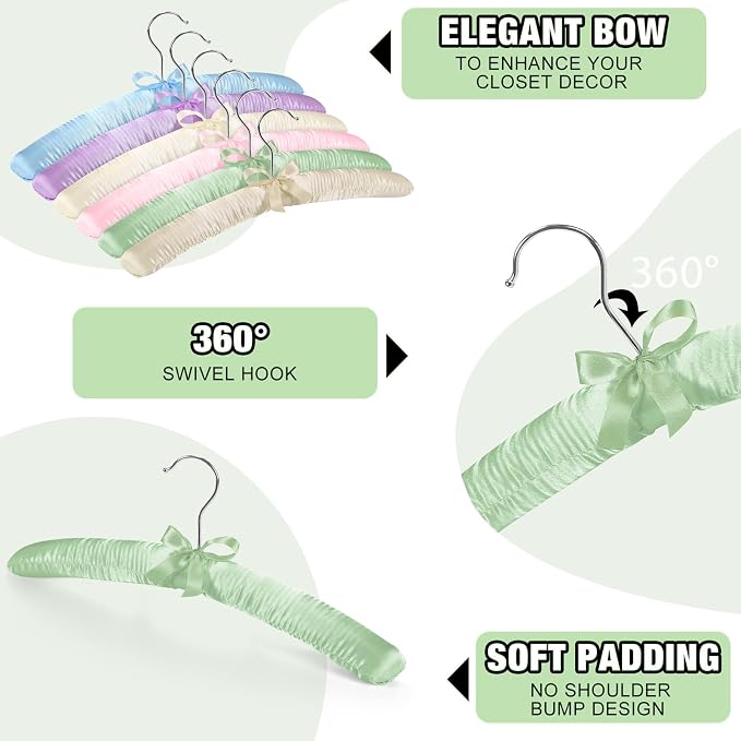 Jetec 24 Pieces Satin Padded Hangers - Image 4
