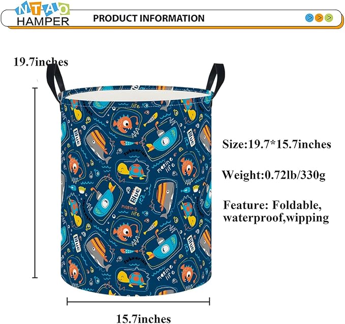Laundry Hamper, Laundry Basket, Nursery Hamper, Waterproof Storage Bin - Image 2