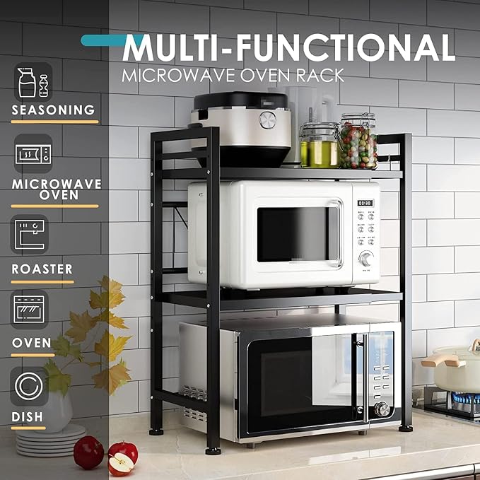 DOLALIKE Expandable Microwave Rack, Countertop Kitchen Utensils Tableware - Image 4