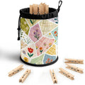 Clothespin Bag Holder Outside, Patchwork Floral Print Multiple Hanging Methods by Unknown
