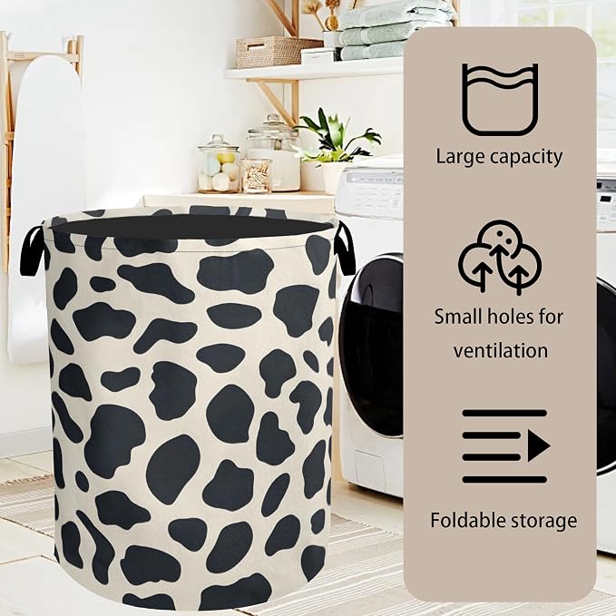 Cow Pattern Laundry Basket - Image 7