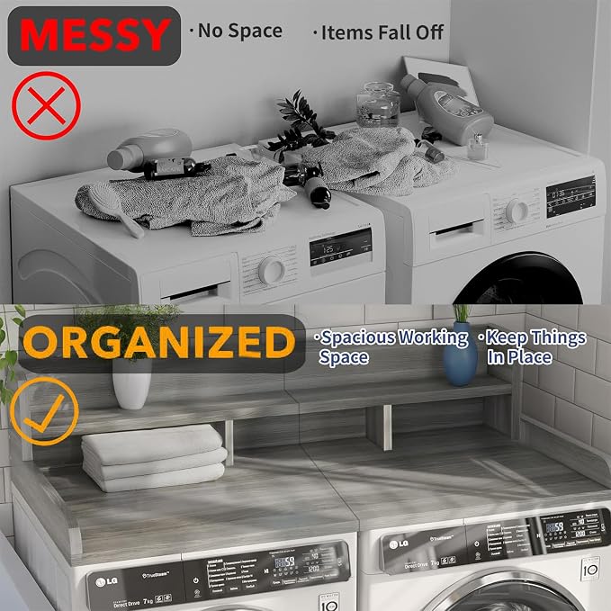 Washer Dryer Countertop with Shelf, Double Layer Organizer - Image 7