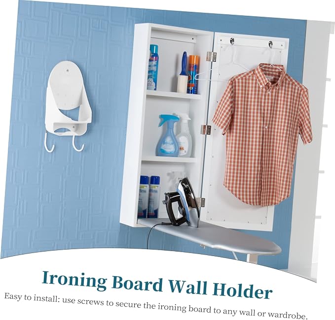 1pc Wall Mounted Ironing Board Holder Iron Organizer - Image 7