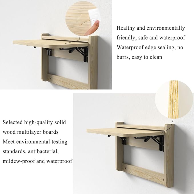 Fold Down Laundry Table, Home bar Foldable Floating nightstands，Floating - Image 7