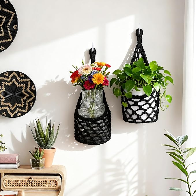 Macrame Wall Plant Hanger, Hanging Planter Basket Holder, Wall Planters - Image 6
