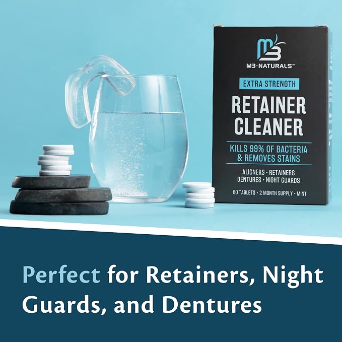 Retainer Cleanser Tablets Cleaner, Removes Odors Discoloration Stains and - Image 8