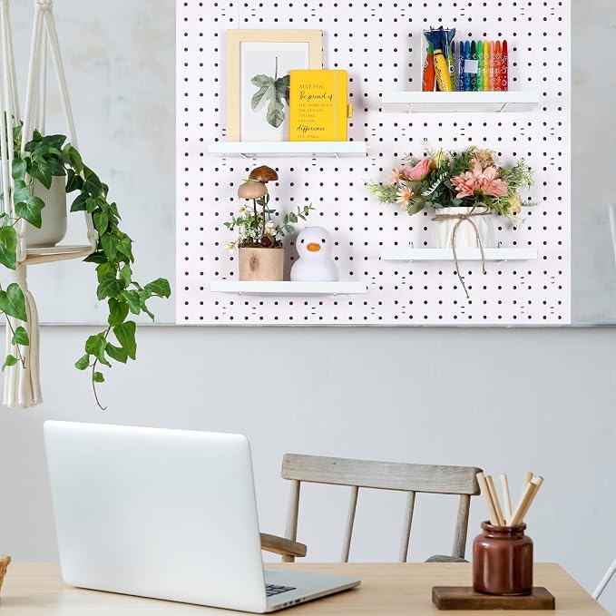 4 Pcs Pegboard Shelves Wall Organizer Brackets Pegboard Steel Tray Accessories - Image 6