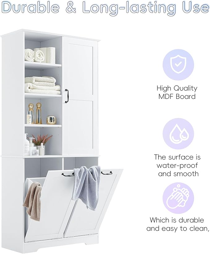 68" Tall Bathroom Storage Cabinet - Image 6