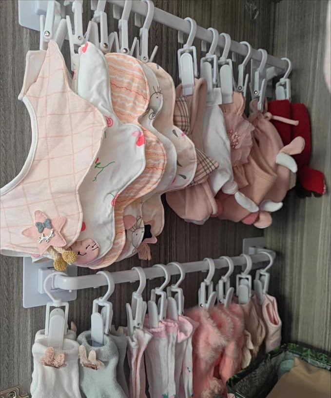 20pcs Laundry Hooks with Clips Super Strong Plastic Home Travel Swivel Hanging - Image 7